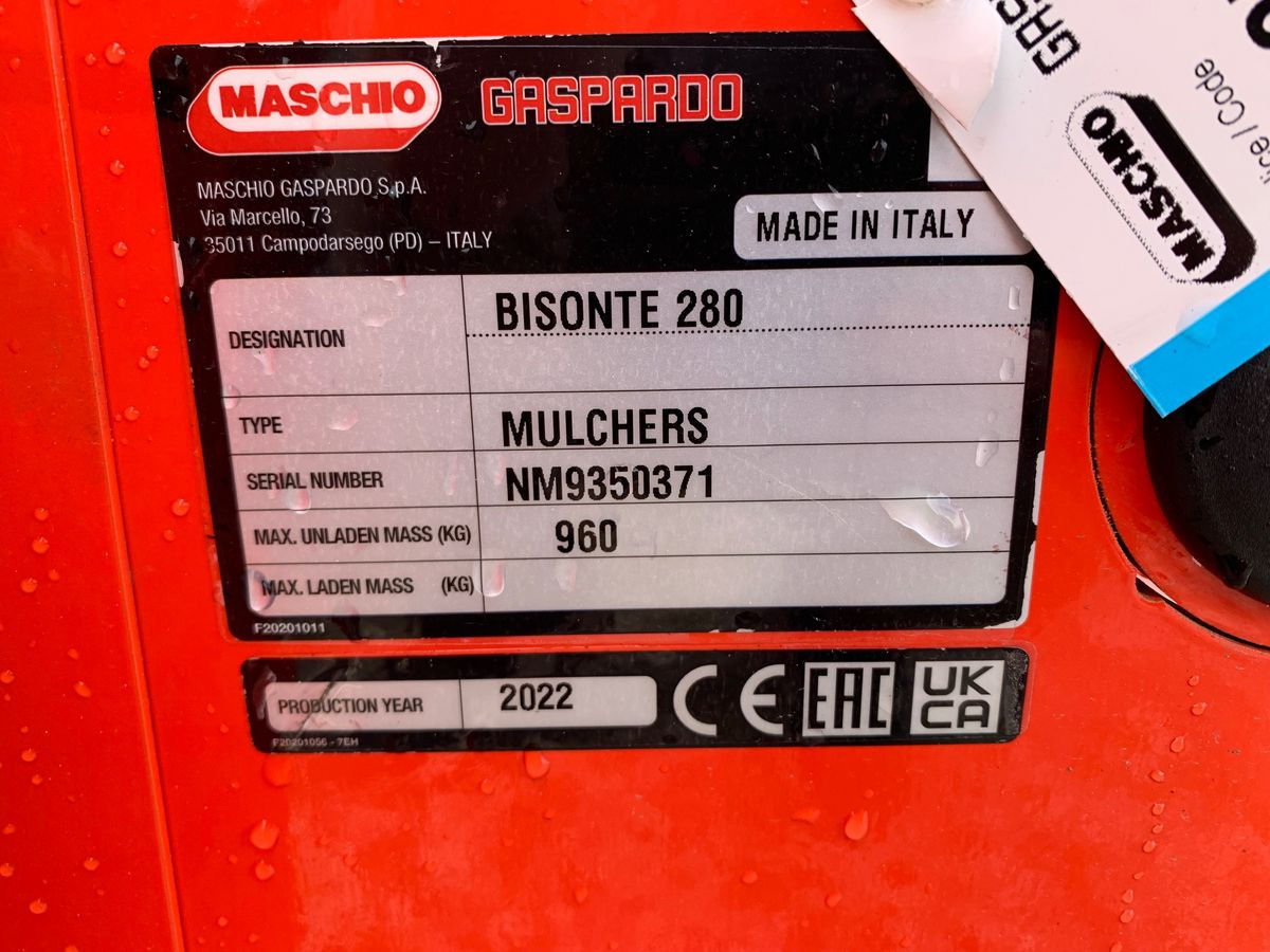 Flail mower/ Mulcher Maschio Bisonte 280: picture 6