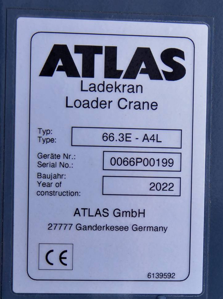 Loader crane for Truck Atlas AK 66.3E-11,0/4 A4L: picture 7