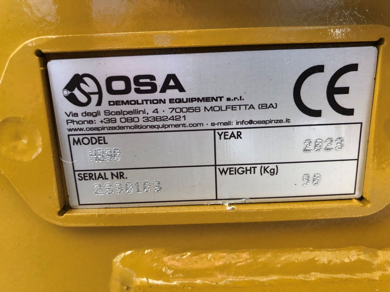 Hydraulic hammer for Construction machinery OSA HB90: picture 7