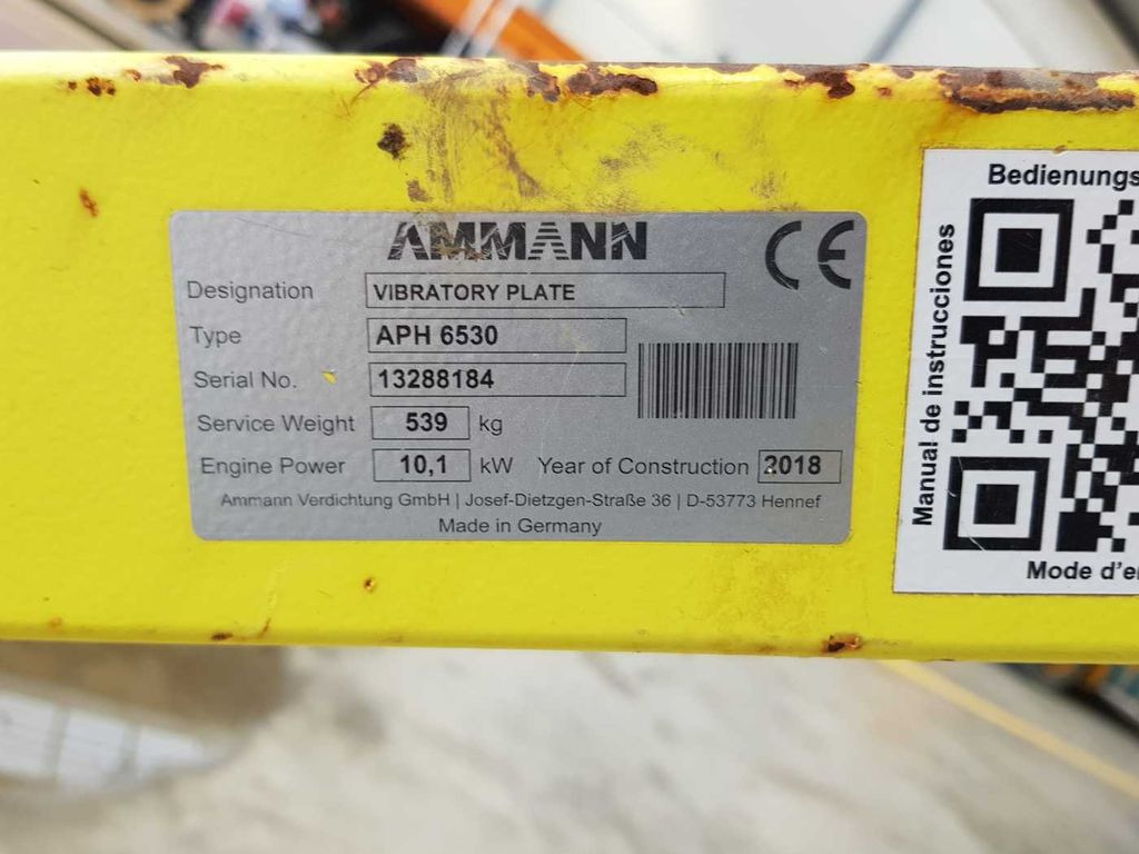 Vibratory plate Ammann APH 6530 Rüttelplatte / 539kg / 2018 / Diesel: picture 8