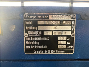 Air compressor Compair MSK-G22 Elektrische Schroefcompressor 22 kW 3000 L / min 10 Bar: picture 3