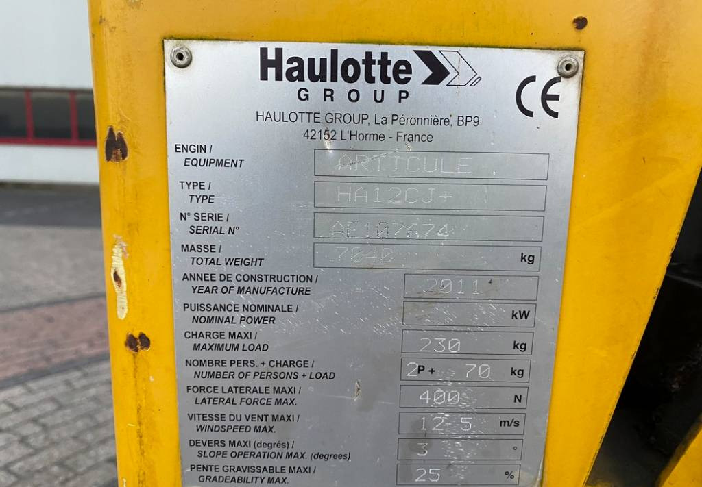 Articulated boom Haulotte HA12CJ+ Articulated Electric Boom Work Lift 1168cm: picture 10
