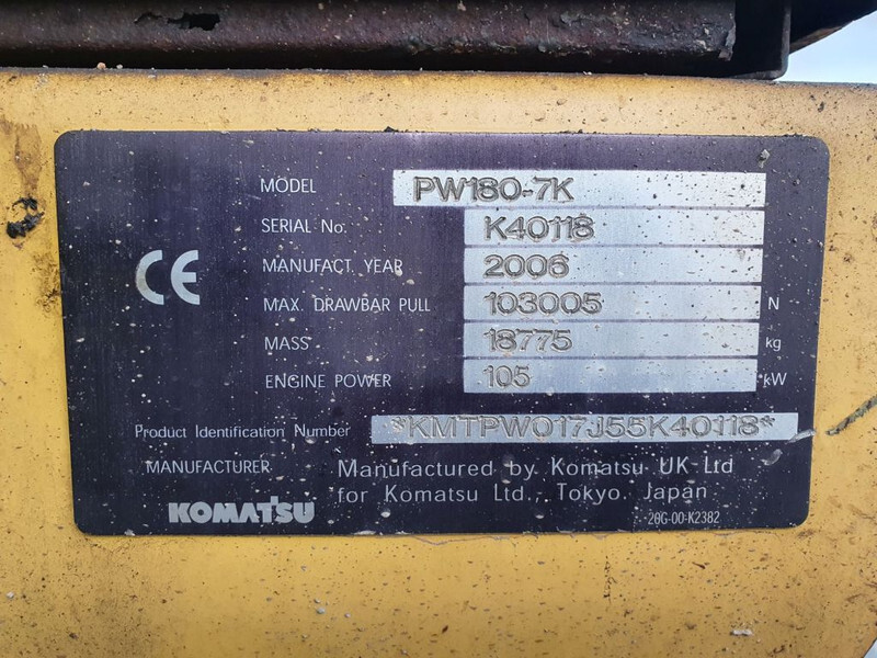 Wheel excavator Komatsu PW180-7K: picture 16