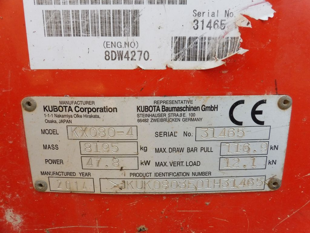 Mini excavator Kubota KX080--4--Klima---TOP: picture 11