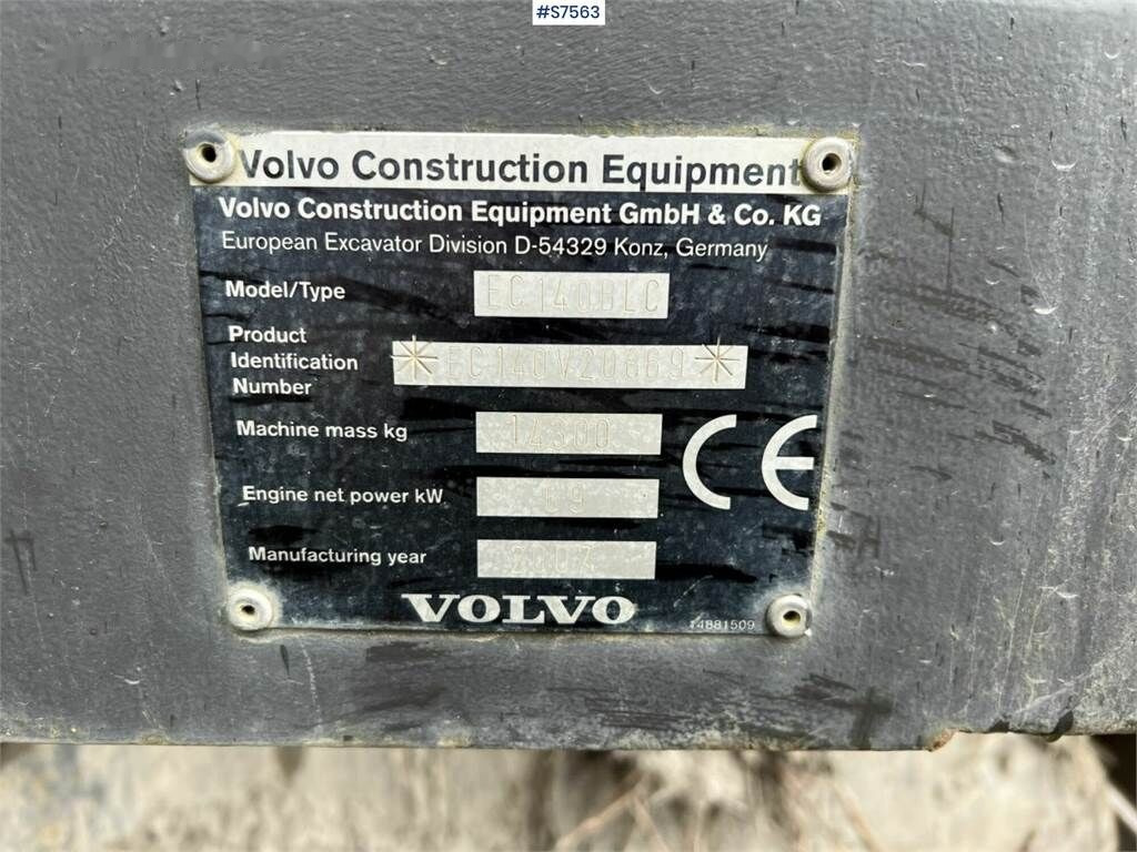 Crawler excavator Volvo EC140 BLC: picture 50