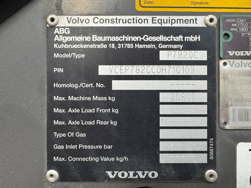Asphalt paver Volvo P7820C - 7.5 Meter Paving Width / Topcon GPS: picture 18