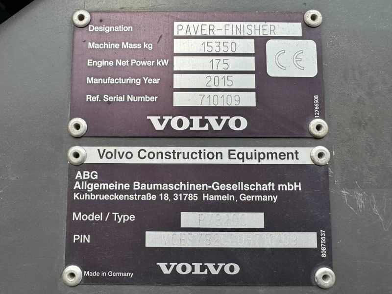 Asphalt paver Volvo P7820C - 7.5 Meter Paving Width / Topcon GPS: picture 20