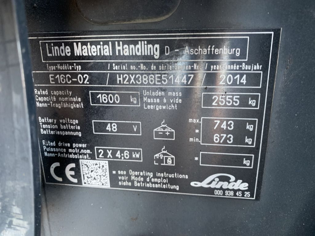 Electric forklift Linde E16C-02: picture 4