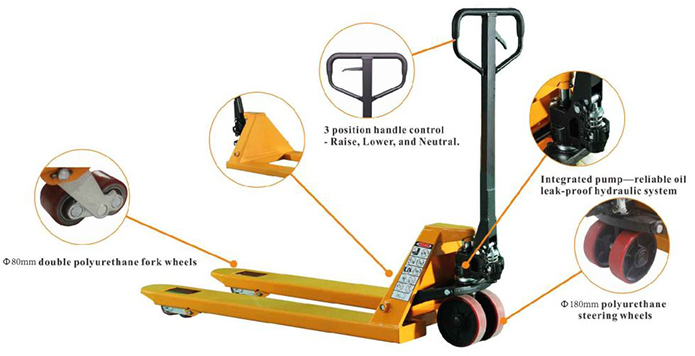 Pallet truck XCMG Official Manual Pallet Trucks 2 Ton Mini Hand Pallet Truck Price: picture 2