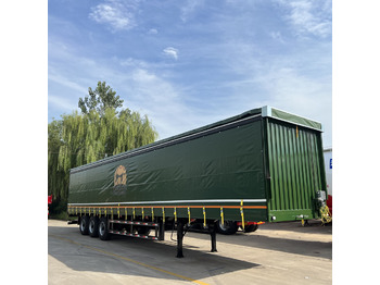 Curtainsider semi-trailer 3 axles flatbed trailer with side tarpaulin curtain: picture 2
