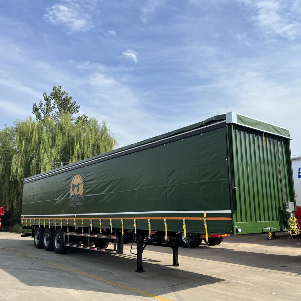 Curtainsider semi-trailer 3 axles flatbed trailer with side tarpaulin curtain: picture 2