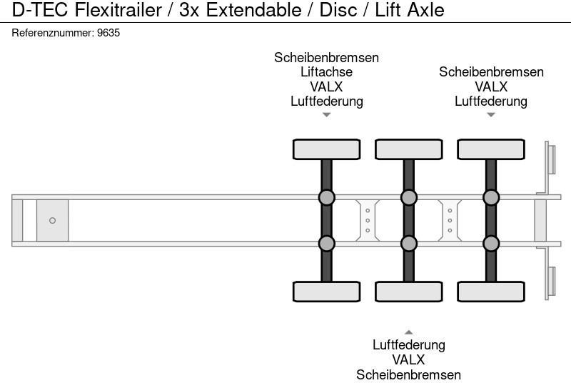 Container transporter/ Swap body semi-trailer D-Tec Flexitrailer / 3x Extendable / Disc / Lift Axle: picture 9
