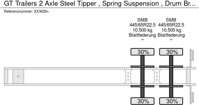 Tipper semi-trailer GT Trailers 2 Axle Steel Tipper , Spring Suspension , Drum Brakes: picture 12