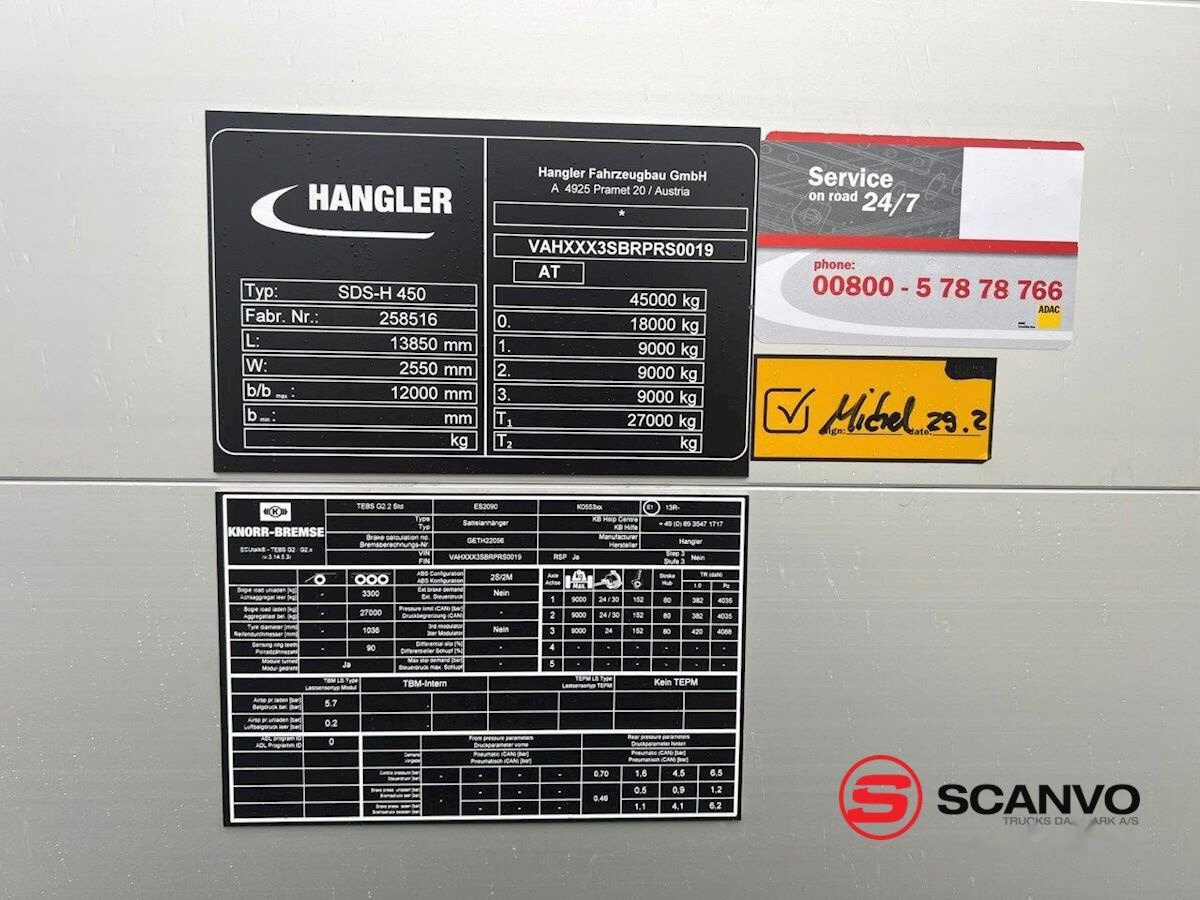 Curtainsider semi-trailer Hangler SDS-H 450 NORDIC - hævetag - hæve aksel - truck beslag: picture 27