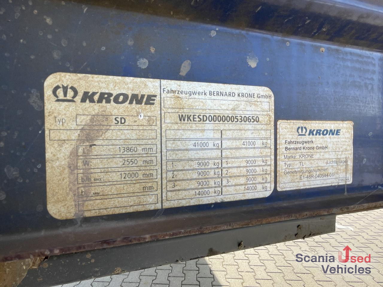 Dropside/ Flatbed semi-trailer KRONE KRONE TL NL TRAILER FLAT BED 3 AXLE BPW: picture 2