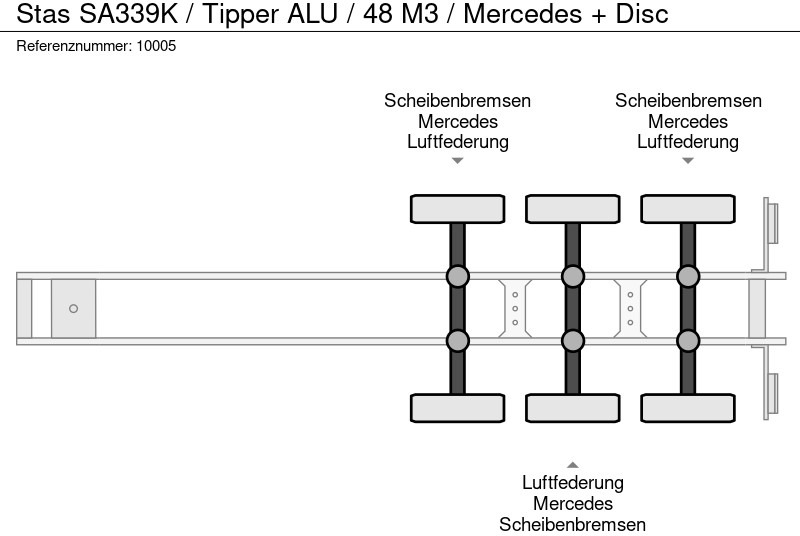 Tipper semi-trailer Stas SA339K / Tipper ALU / 48 M3 / Mercedes + Disc: picture 10