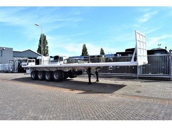 Dropside/ Flatbed semi-trailer TMH flatbed 65 tons payload, 4 x BPW leaf spring suspensi: picture 1