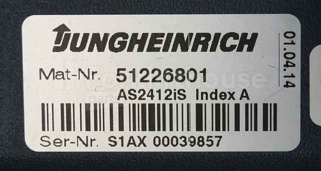ECU for Material handling equipment Jungheinrich 51226801 Rij/hef/stuur regeling  drive/lift/steering controller AS2412 i S index A  sn. S1AX00039857 from ECE320 year 2014: picture 2