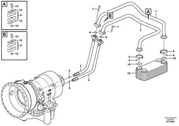 Gearbox and parts for Articulated dumper Volvo nieuwe Oliekoeler voe11033628 voe11110107: picture 2