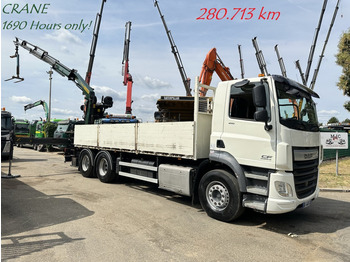 Dropside/ Flatbed truck, Crane truck DAF CF 410 6x4 + KRAAN PALFINGER PK16002 C (4x) + ROTATOR  (BAUSTOFF LKW) - PLATEAU 6m55 - 280.000km !: picture 1