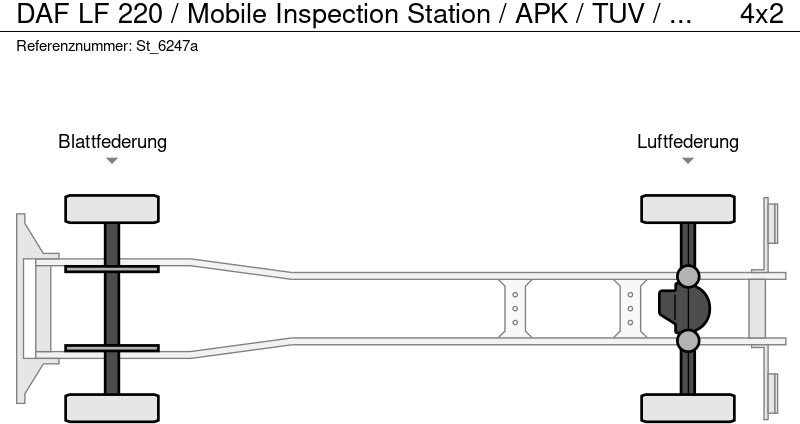 Dropside/ Flatbed truck DAF LF 220 / Mobile Inspection Station / APK / TUV / MOT / BRAKE TEST: picture 18