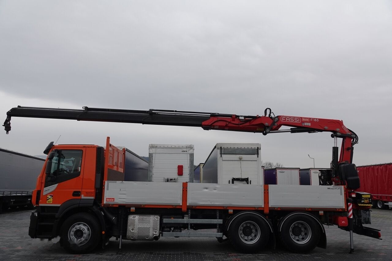 Dropside/ Flatbed truck, Crane truck IVECO 420 Flatbed + crane FASSI 185 6x2: picture 3