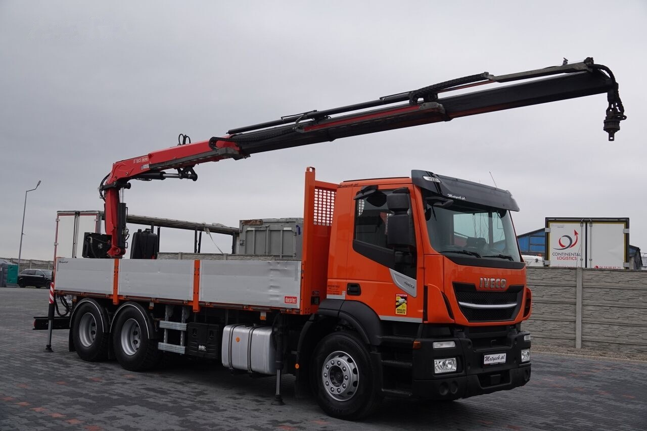 Dropside/ Flatbed truck, Crane truck IVECO 420 Flatbed + crane FASSI 185 6x2: picture 7