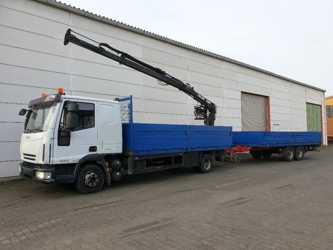 Crane truck, Dropside/ Flatbed truck Iveco EuroCargo 80E 18 4x2 Euro Cargo ML 80 E 18, Hiab Kran 060-2: picture 7