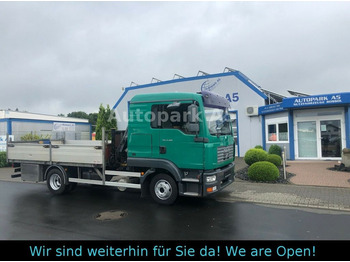 Dropside/ Flatbed truck, Crane truck MAN TGL 8.180 4x2 Kran Hiab Tempomat: picture 1