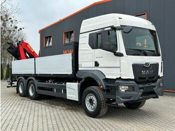 Crane truck, Dropside/ Flatbed truck MAN TGS 33.430 6x4 Pritsche Kran Palfinger 24001: picture 1