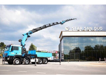 Dropside/ Flatbed truck, Crane truck MAN TGS 35.480: picture 1