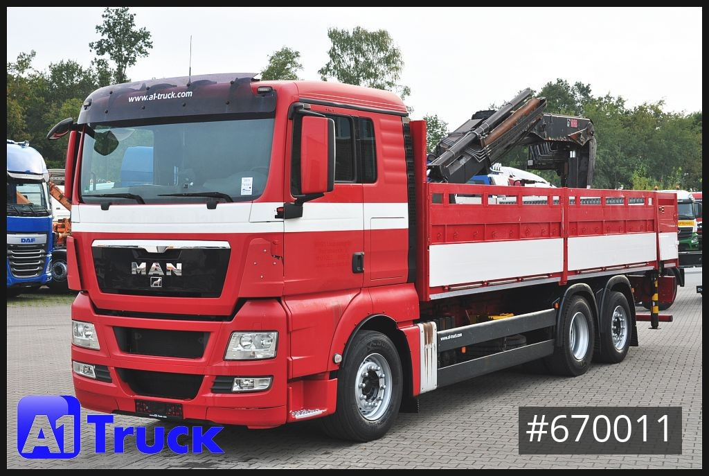 Dropside/ Flatbed truck, Crane truck MAN TGX 26.400, Hiab Kran, Lenk-Liftachse,: picture 13