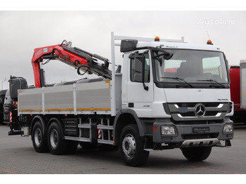 Dropside/ Flatbed truck, Crane truck Mercedes-Benz ACTROS 3336: picture 3