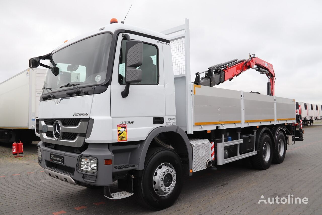 Dropside/ Flatbed truck, Crane truck Mercedes-Benz ACTROS 3336: picture 2