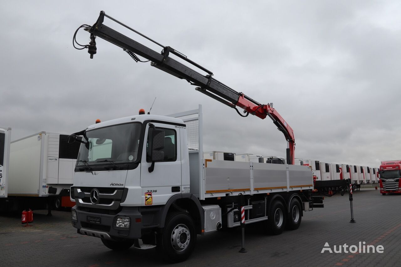 Dropside/ Flatbed truck, Crane truck Mercedes-Benz ACTROS 3336: picture 4