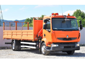 Dropside/ Flatbed truck, Crane truck Renault MIDLUM 220 DXI: picture 3