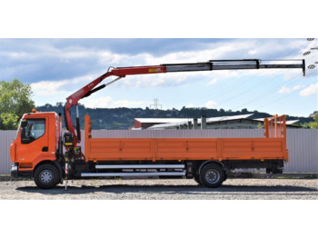Dropside/ Flatbed truck, Crane truck Renault MIDLUM 220 DXI: picture 5