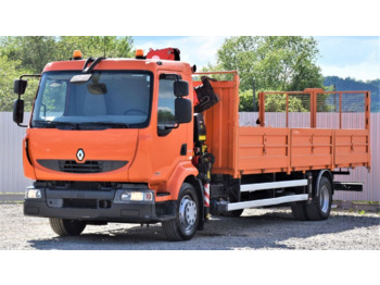 Dropside/ Flatbed truck, Crane truck Renault MIDLUM 220 DXI: picture 4