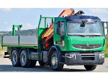 Crane truck, Dropside/ Flatbed truck Renault Premium 370 DXI * PK 16502 + FUNK * 6x4: picture 3