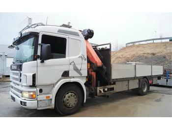 Dropside/ Flatbed truck Scania 94 D crane truck Palfinger PK21000 hiab fassi: picture 1