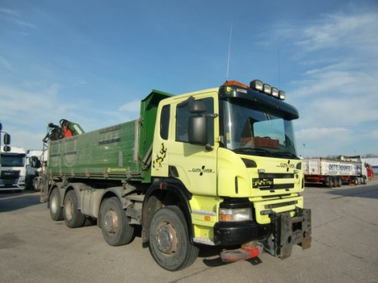 Tipper, Crane truck Scania R420 8x4 Kipper Palfinger PK 15002: picture 3