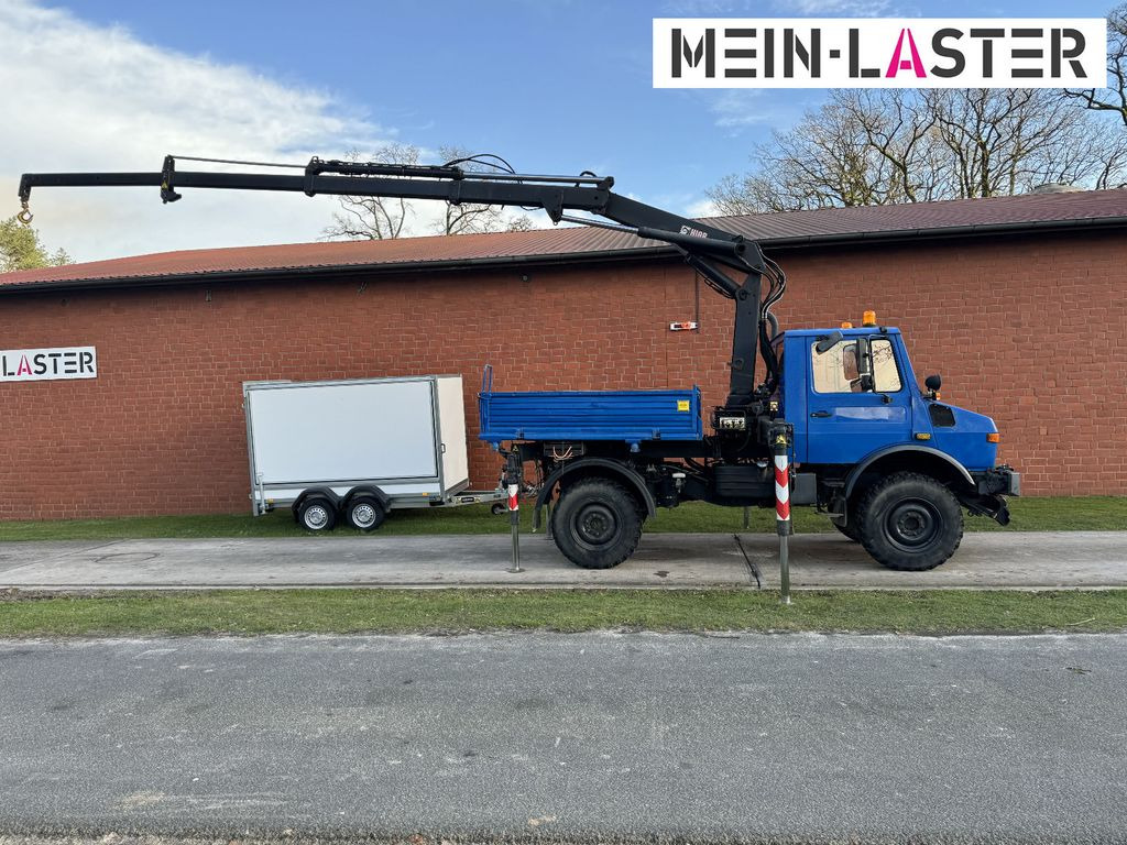 Crane truck Unimog U 1250 Hiab Kran 13 m max. 4,5 t Zapfwelle: picture 10