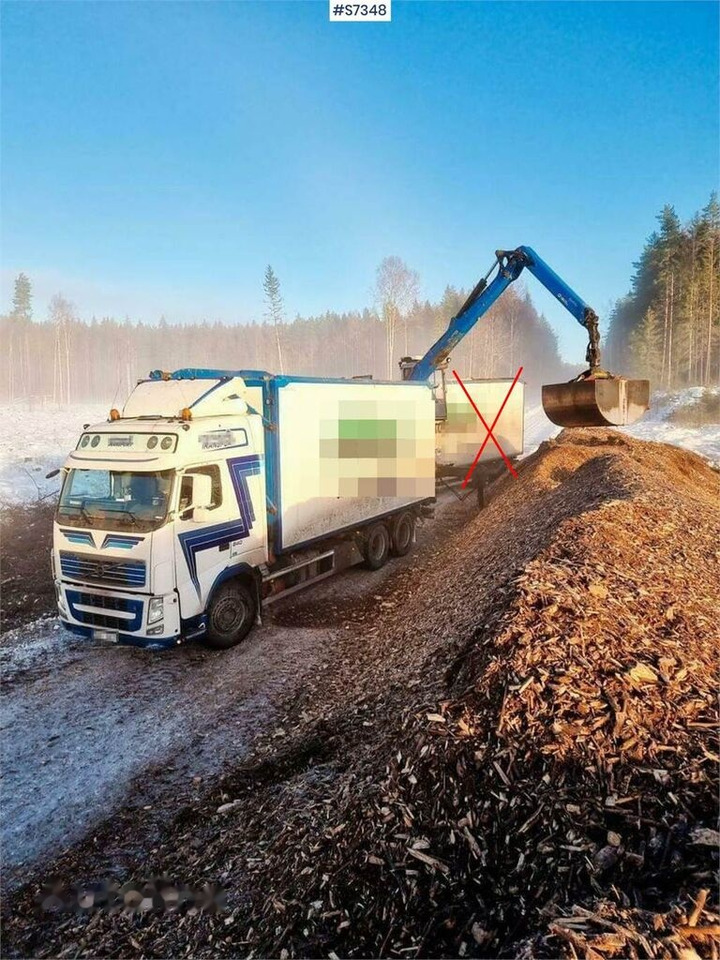 Box truck Volvo FH 6*4 Chip Truck with Palfinger crane: picture 12