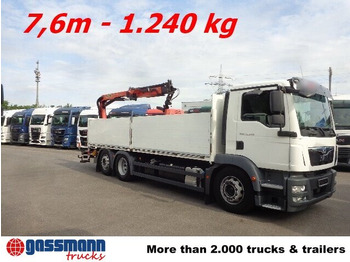 Dropside/ Flatbed truck, Crane truck MAN TGM 26.340 6x2-4 LL,Lenk-Liftachse, Heckkran,: picture 5