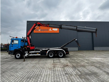 Hook lift truck, Crane truck MAN FE 410A, 6x4, EURO 2, Palfinger PK17000 Crane + VDL HOOK, full spring, manual gearbox, MOT 9/2025: picture 3