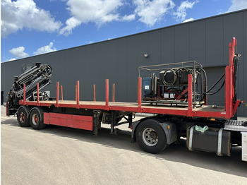 Dropside/ Flatbed semi-trailer Kwb 2-AXLES PLATFORM + CRANE + HIAB 377 E-4 HIPRO + JIB 100X-3 + RADIO + ROTATOR - SAF axles - AIR SUSPENISION - BELGIAN REG.: picture 3