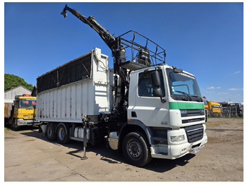 Tipper, Crane truck DAF CF85.410 6x2 steering axle lenk Tipper Crane HIAB J1320Z: picture 5