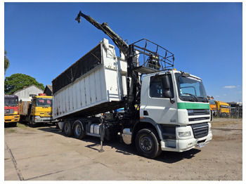 Tipper, Crane truck DAF CF85.410 6x2 steering axle lenk Tipper Crane HIAB J1320Z: picture 3