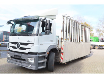 Dropside/ Flatbed truck, Crane truck Mercedes-Benz Axor  1833 L - Glastransporter Kran Palfinger: picture 2 Dropside/ Flatbed truck, Crane truck Mercedes-Benz Axor  1833 L - Glastransporter Kran Palfinger: picture 2