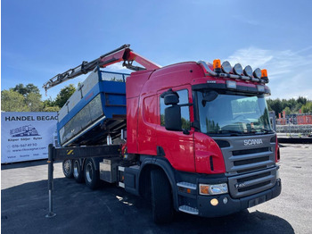 Crane truck Scania P400 8X4, 3-side Tipper, Boardmatic, + PK18002EH, 2011: picture 1